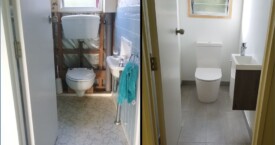 Isobel Rd toilet before and after